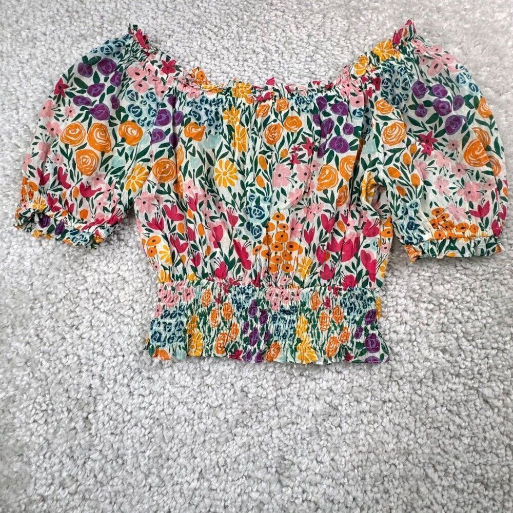 Olivia James The Label Floral Crop Off The Shoulder Top - Picture 3 of 8